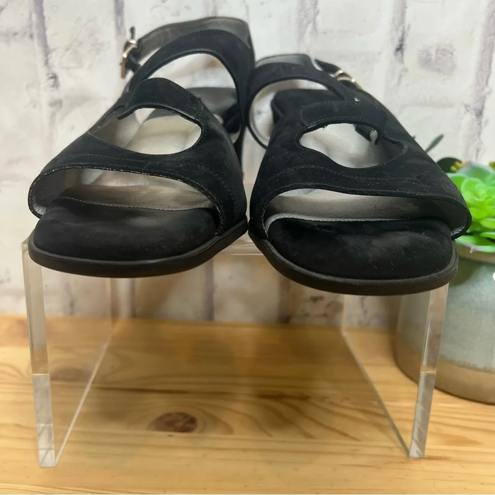 Beautifeel Black Nubuck comfort wedge sandals - Picture 4 of 10